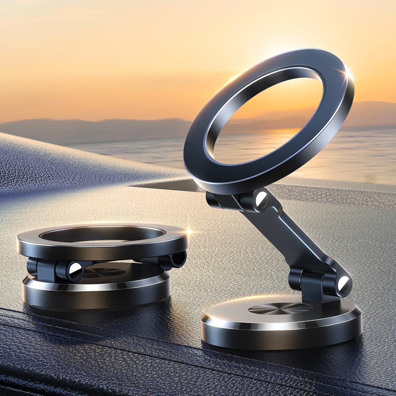 360° Foldable Magnetic Car Phone Holder – Adjustable & Secure Mount for All Smartphones