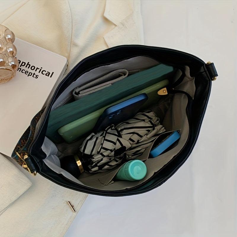 Ivy Leather Shoulder Bag – Large Capacity Crossbody Handbag with Adjustable Strap