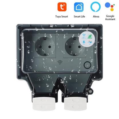 Voltura Smart Outdoor WiFi Plug – IP66 Waterproof Socket with App & Voice Control