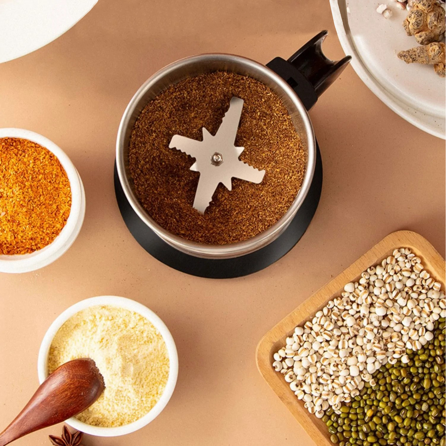 GrindMaster Portable Electric Spice & Coffee Grinder – Multifunctional Stainless Steel Kitchen Mill
