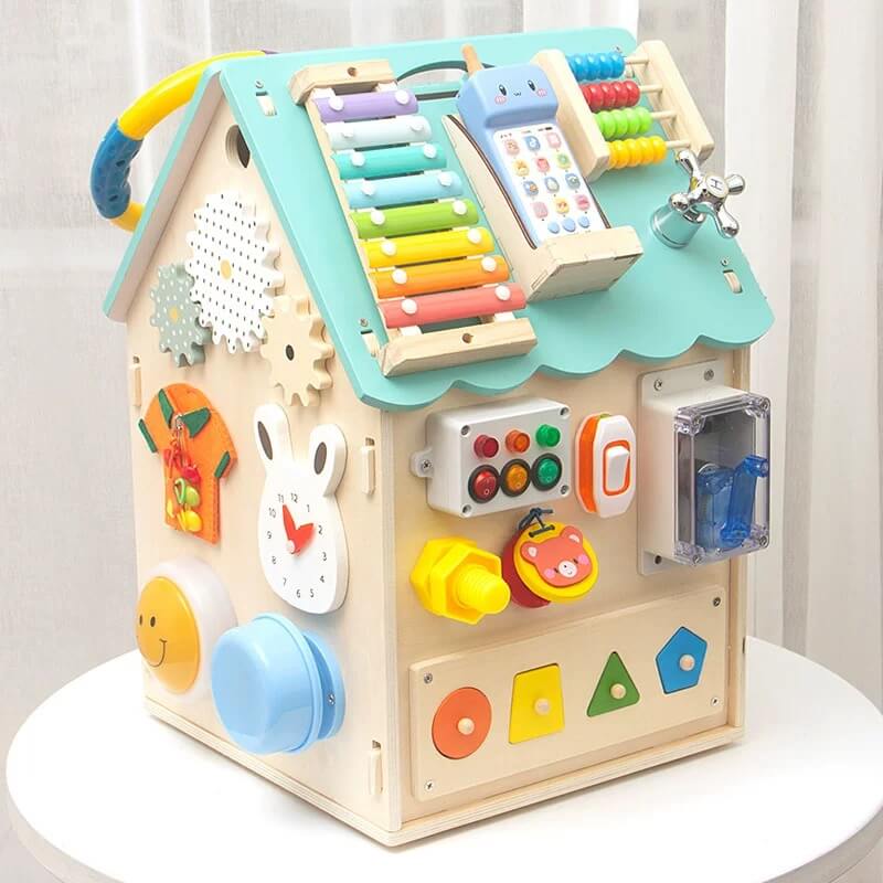 SkillHouse – Wooden Montessori Busy House for Toddlers | Sensory & Motor Skills Toy