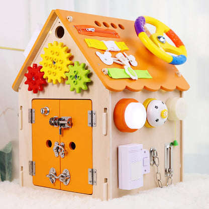 SkillHouse – Wooden Montessori Busy House for Toddlers | Sensory & Motor Skills Toy