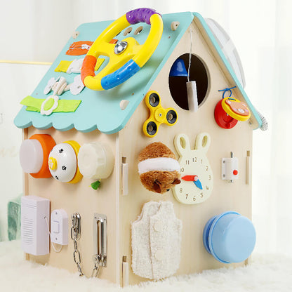 SkillHouse – Wooden Montessori Busy House for Toddlers | Sensory & Motor Skills Toy
