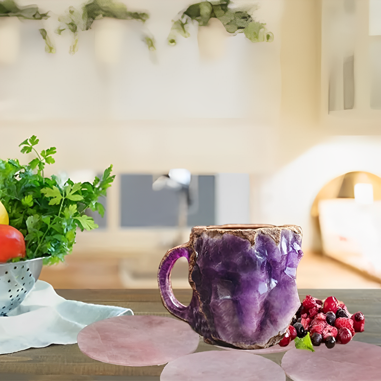 GemCup Crystal Coffee Mug – Elegant 300ml Mineral-Inspired Glass Cup