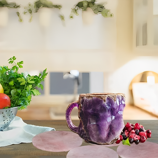 GemCup Crystal Coffee Mug – Elegant 300ml Mineral-Inspired Glass Cup