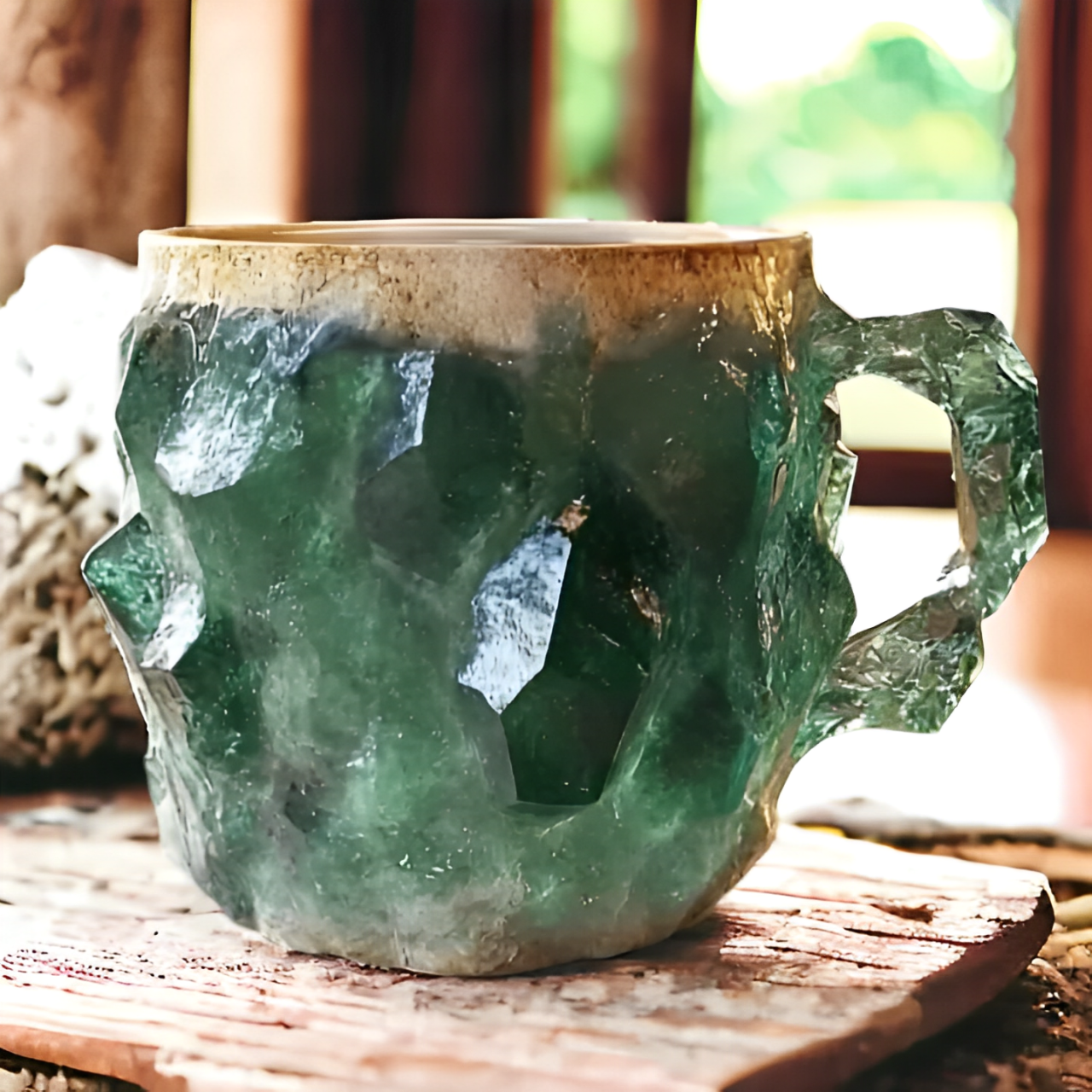 GemCup Crystal Coffee Mug – Elegant 300ml Mineral-Inspired Glass Cup
