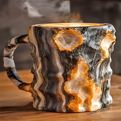 GemCup Crystal Coffee Mug – Elegant 300ml Mineral-Inspired Glass Cup