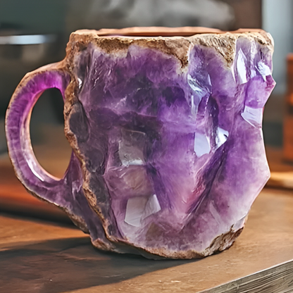 GemCup Crystal Coffee Mug – Elegant 300ml Mineral-Inspired Glass Cup
