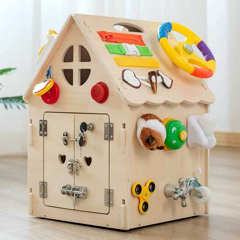 SkillHouse – Wooden Montessori Busy House for Toddlers | Sensory & Motor Skills Toy