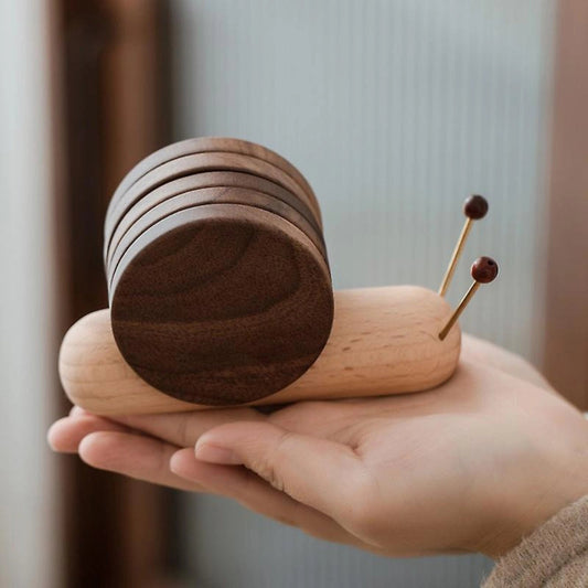 Elegant Scandinavian Walnut Coasters – Stylish & Durable Table Protection
