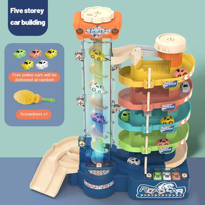 Adventure Parking Garage Playset – Multi-Level Car Toy with Slide for Kids