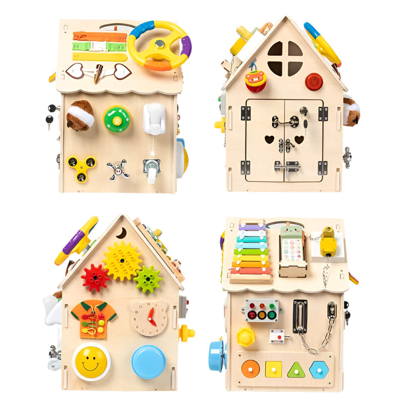 SkillHouse – Wooden Montessori Busy House for Toddlers | Sensory & Motor Skills Toy