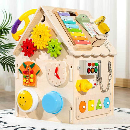 SkillHouse – Wooden Montessori Busy House for Toddlers | Sensory & Motor Skills Toy