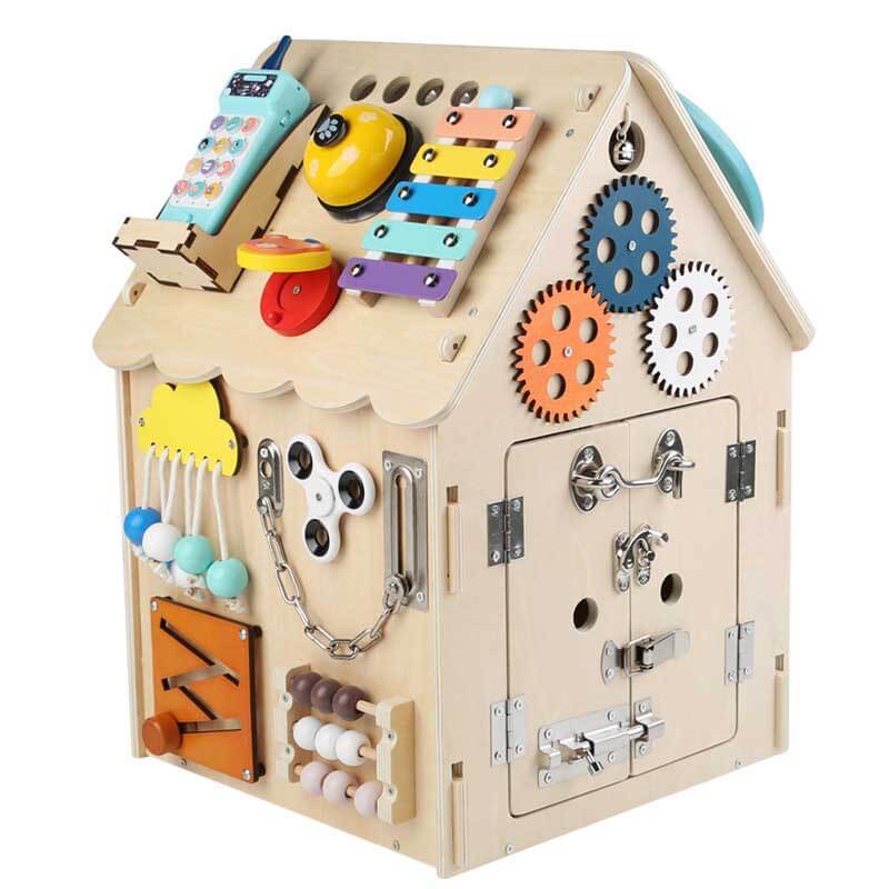 SkillHouse – Wooden Montessori Busy House for Toddlers | Sensory & Motor Skills Toy