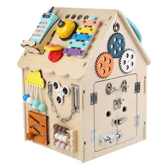 SkillHouse – Wooden Montessori Busy House for Toddlers | Sensory & Motor Skills Toy