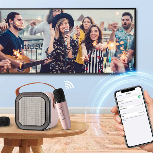 Karaoke Set – Wireless Microphones with Portable Bluetooth Speaker