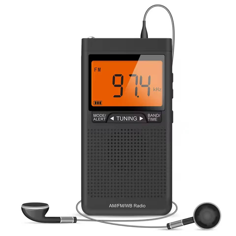 Portable AM/FM Pocket Radio with Weather Alerts and Digital Tuning