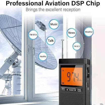 Portable AM/FM Pocket Radio with Weather Alerts and Digital Tuning