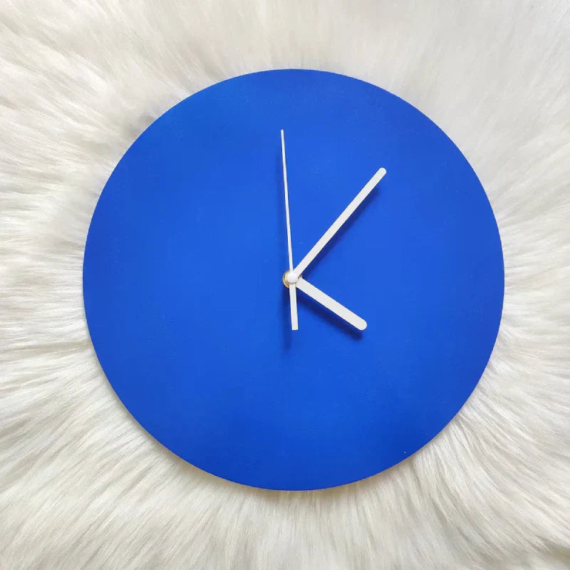 CobaltTick | Classic Blue Geometric Wall Clock – Minimalist Silent Quartz Clock for Modern Home or Office