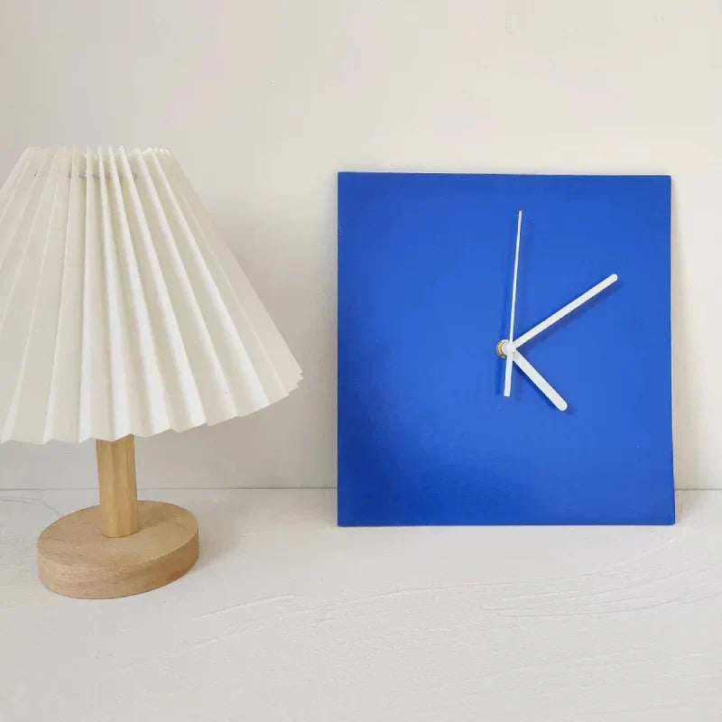 CobaltTick | Classic Blue Geometric Wall Clock – Minimalist Silent Quartz Clock for Modern Home or Office