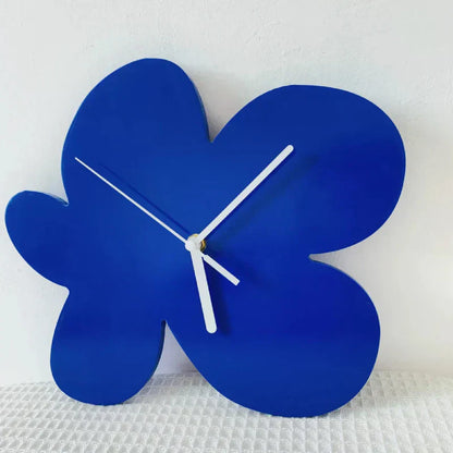 CobaltTick | Classic Blue Geometric Wall Clock – Minimalist Silent Quartz Clock for Modern Home or Office
