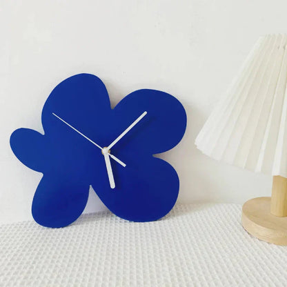 CobaltTick | Classic Blue Geometric Wall Clock – Minimalist Silent Quartz Clock for Modern Home or Office