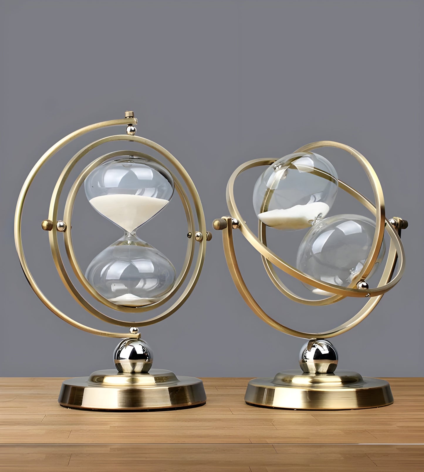 GracefulTime Clock – Luxury Hourglass with Elegant Gold Frame & Timeless Design
