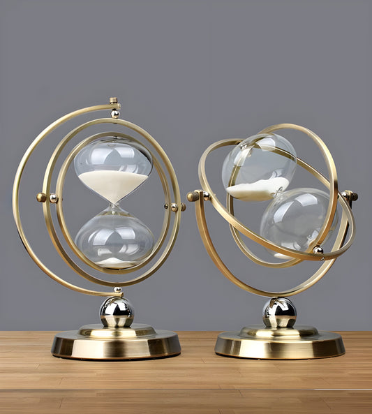 GracefulTime Clock – Luxury Hourglass with Elegant Gold Frame & Timeless Design