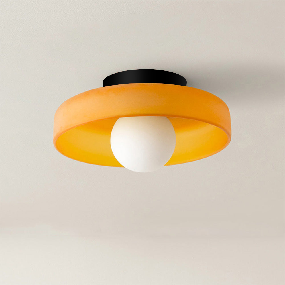 Modern Round Glass Ceiling Light – Elegant Flush Mount Fixture for Kitchen & Living Spaces
