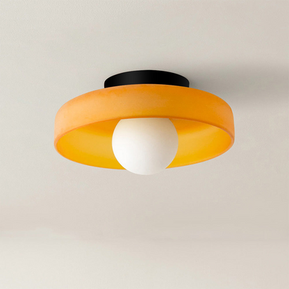 Modern Round Glass Ceiling Light – Elegant Flush Mount Fixture for Kitchen & Living Spaces