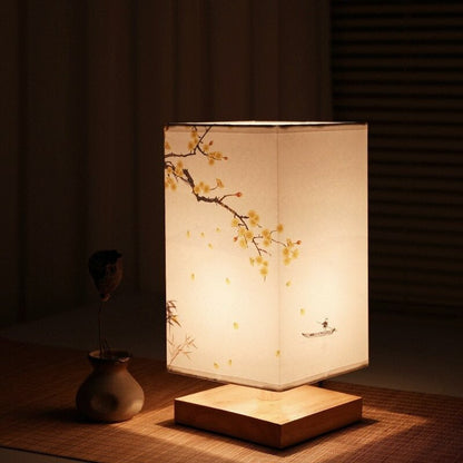 Kyomi Japanese-Scandinavian Table Lamp – Minimalist Wooden Accent Light