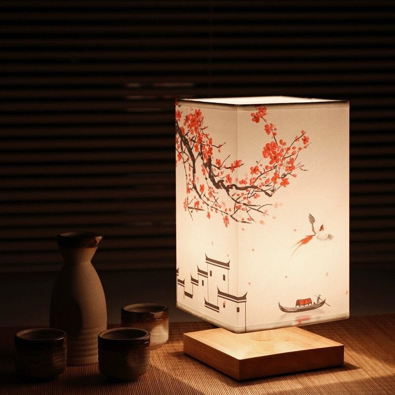Kyomi Japanese-Scandinavian Table Lamp – Minimalist Wooden Accent Light