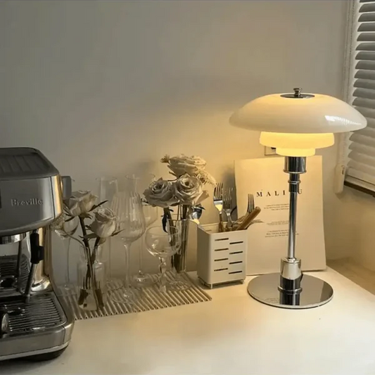 Scandinavian Dimmable Table Lamp – Modern Danish Designer Iron & Glass Lamp