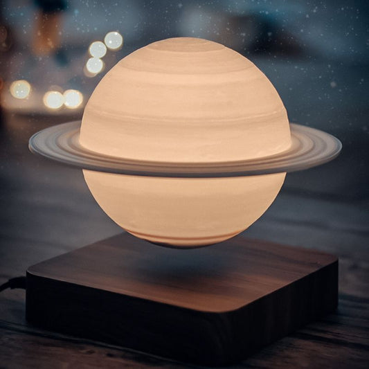 SaturnGlow – Floating Design Lamp with 3D Print Technology