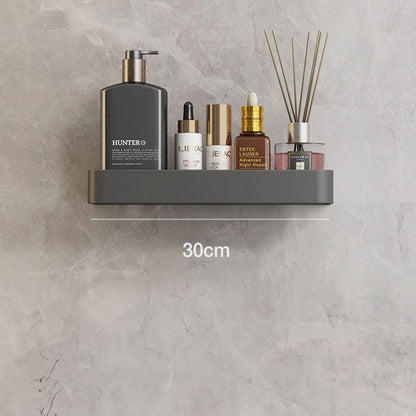 Modern Grey Bathroom Shelf – Stylish Wall-Mounted Storage with Optional Towel Rail