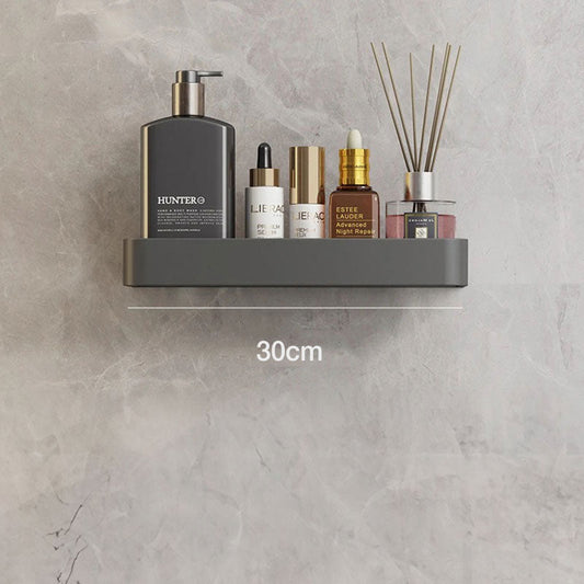 Modern Grey Bathroom Shelf – Stylish Wall-Mounted Storage with Optional Towel Rail