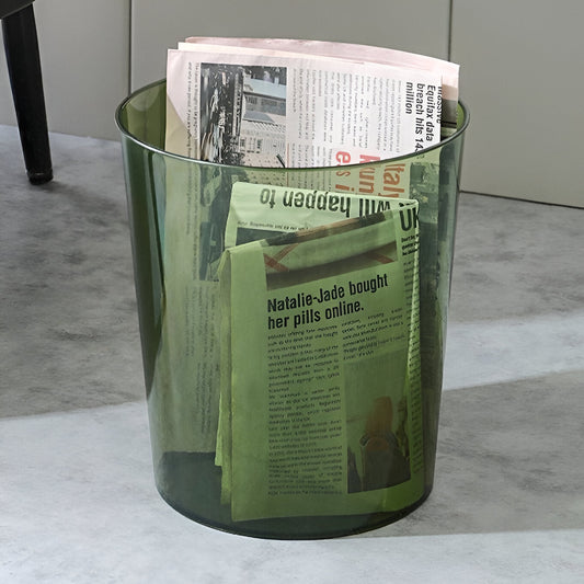 Transparent Modern Trash Can – Stylish Clear Waste Bin for Home & Office