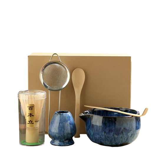Traditional Matcha Tea Set – 6-Piece Authentic Japanese Matcha Kit – Premium Bamboo & Ceramic