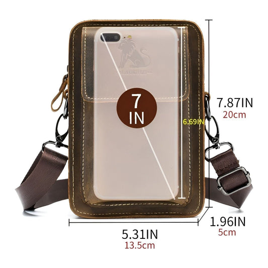 Vidal Bag – Functional Leather Waist Bag for Men with Adjustable Strap and Multi-Pocket Design