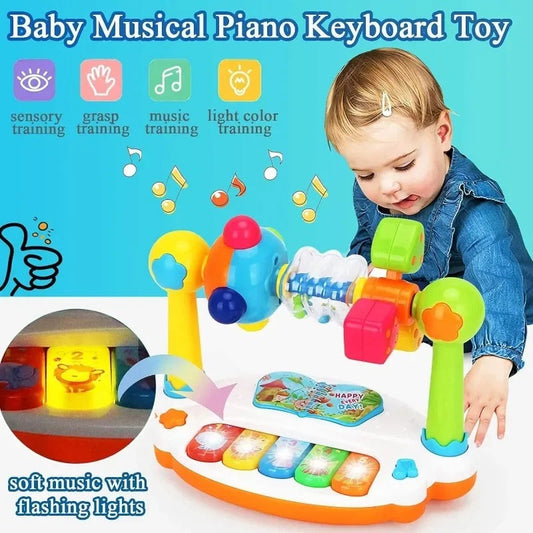 Baby Rotating Music Piano Keyboard with Lights & Sounds – Interactive Learning Toy