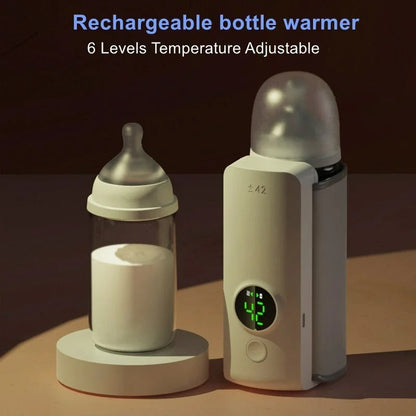 Portable Baby Bottle Warmer – 6 Heat Levels with Adjustable Temperature Control for Babies & Toddlers