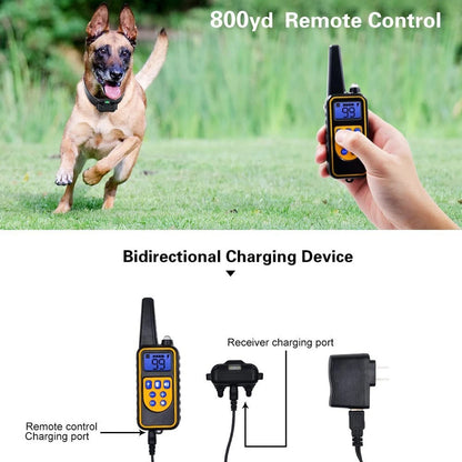 Rechargeable Waterproof Anti-Bark Dog Collar with Remote Control – 500m Range Training Collar