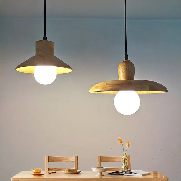 Natural Wood Ceiling Light – Stylish Wooden Pendant Fixture for Warm Ambient Lighting