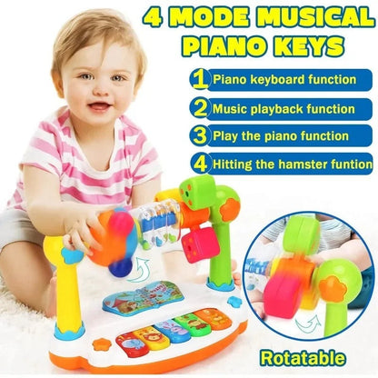 Baby Rotating Music Piano Keyboard with Lights & Sounds – Interactive Learning Toy