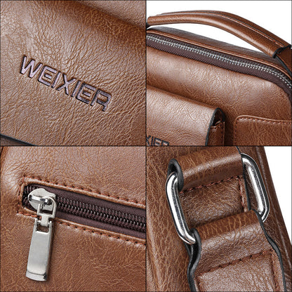 Luxury Shoulder Bag for Men – PU Leather Crossbody Satchel with Adjustable Strap