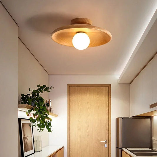 Natural Wood Ceiling Light – Stylish Wooden Pendant Fixture for Warm Ambient Lighting