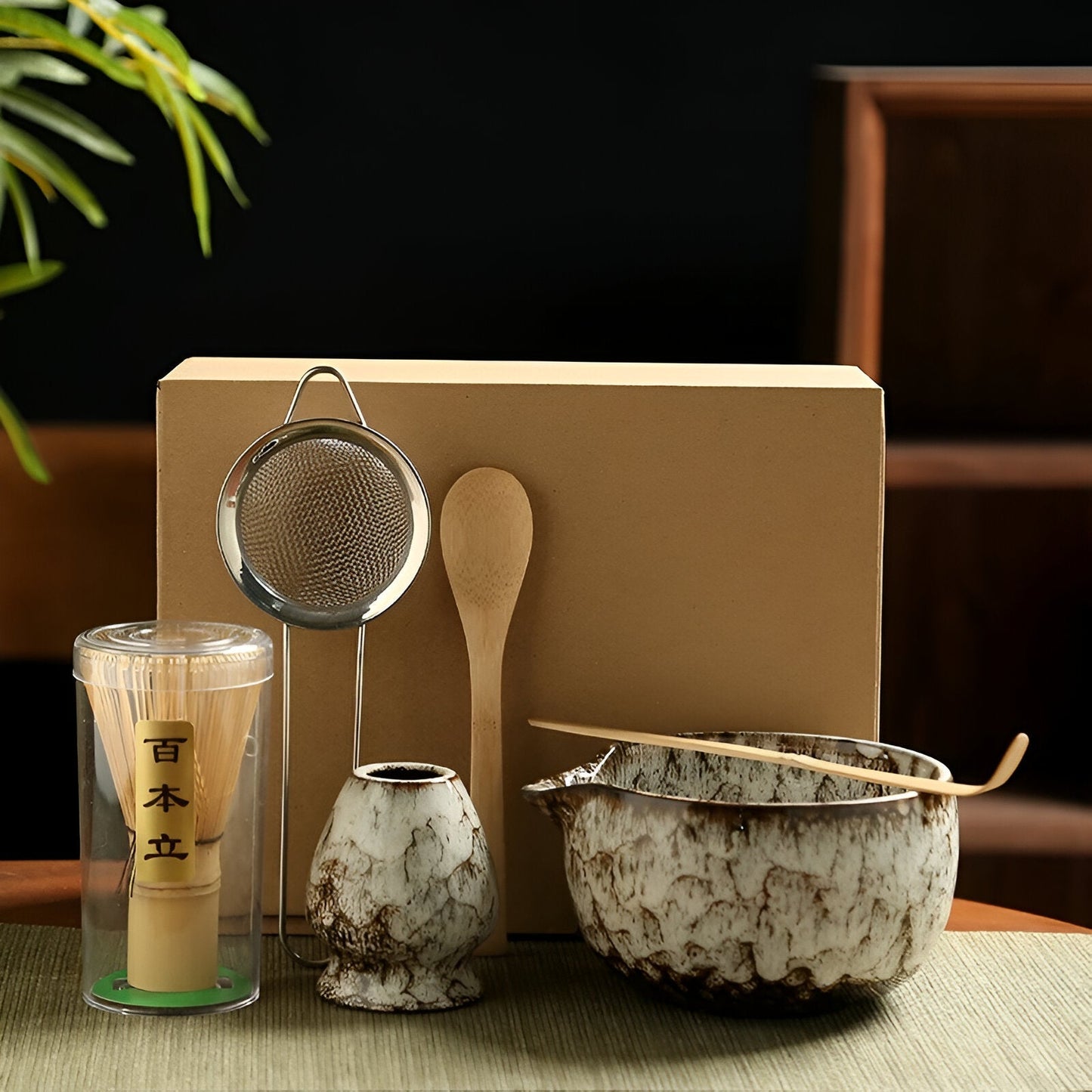 Traditional Matcha Tea Set – 6-Piece Authentic Japanese Matcha Kit – Premium Bamboo & Ceramic