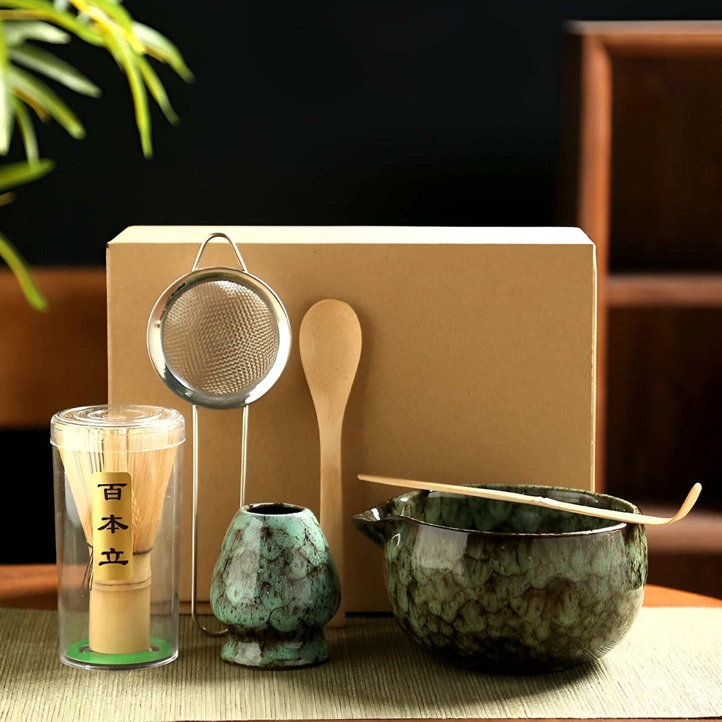Traditional Matcha Tea Set – 6-Piece Authentic Japanese Matcha Kit – Premium Bamboo & Ceramic