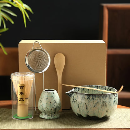 Traditional Matcha Tea Set – 6-Piece Authentic Japanese Matcha Kit – Premium Bamboo & Ceramic