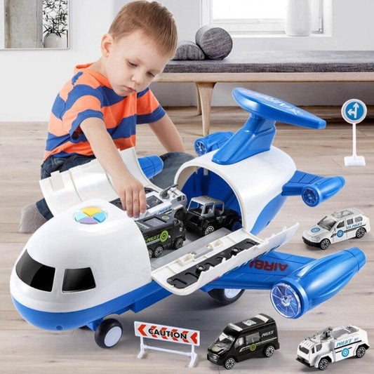 SkyExplorer Adventure Plane Playset – 20-Piece Toy Set with Construction Vehicles for Kids